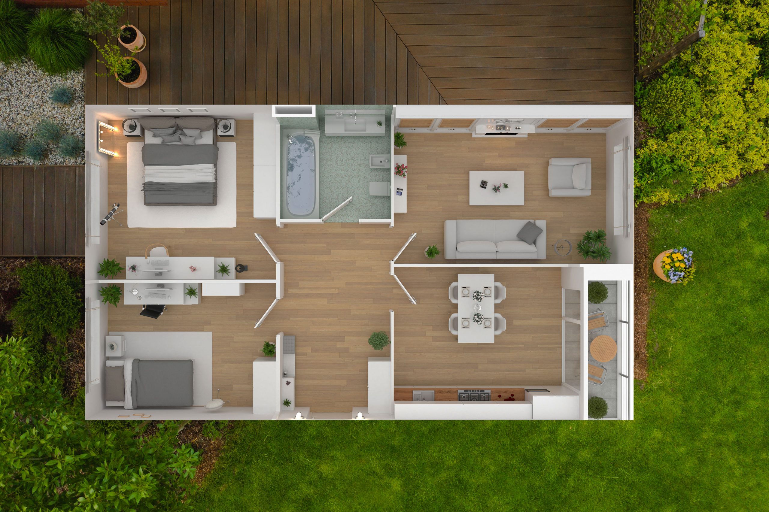 house birds eye view