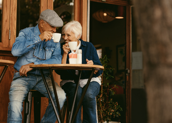 older couple having coffee