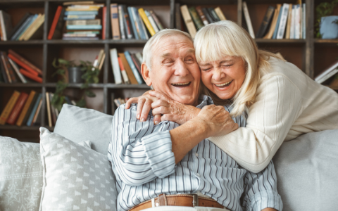 old couple laughing