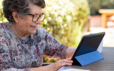 elderly woman tablet